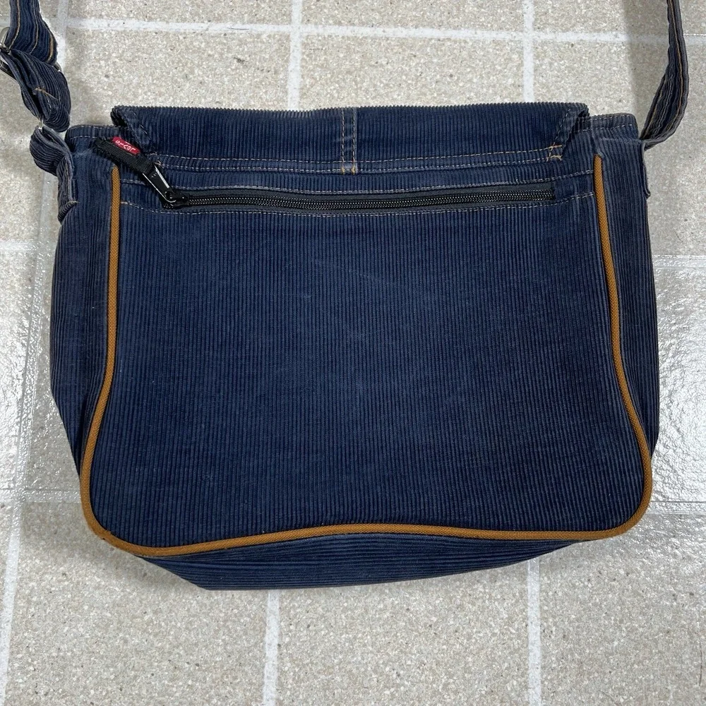 Vintage Y2K Levi's Yak Pak Corduroy Cross Body Messenger Bag Blue Boho